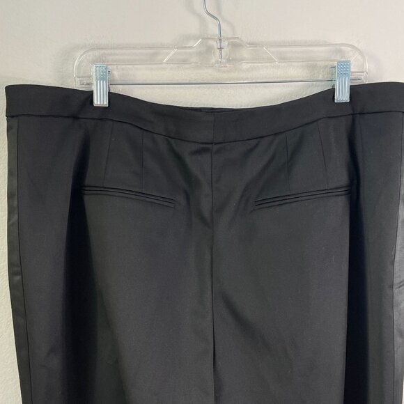 Ann Taylor Womens Plus 18 Sophia Black Dress Pants Side Tuxedo Striped Trousers - Picture 10 of 10
